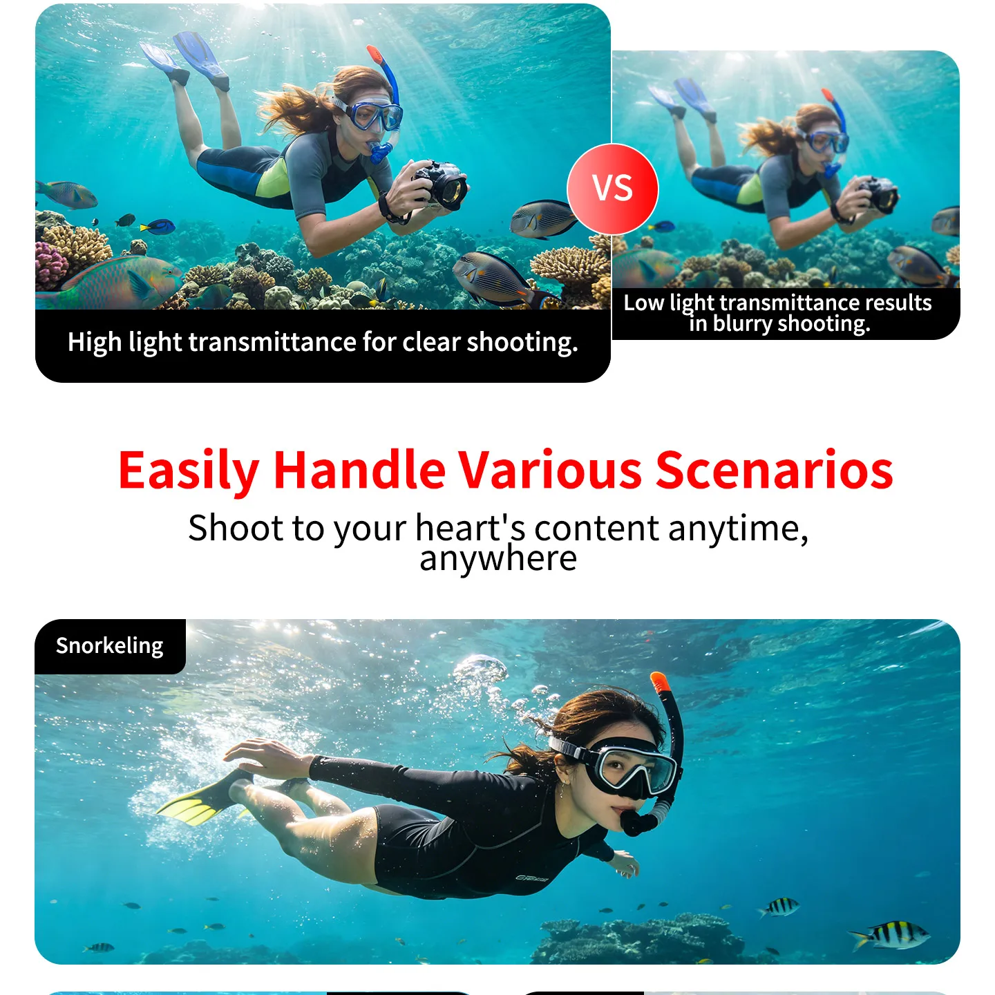 Multi-Erweiterungs-Aluminium-Tauchgehäuse für Insta360 Go Ultra Action-Kamera Magnetischer Schnellverschluss für Unterwasser-Fotografie – Detail 4