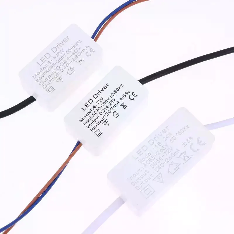 1pcs 1-3w 3-5w 4-7w 8-12w 12-18w 18-24w Isolated Led Driver Power Supply Adjustable Constant Voltage 260ma Lighting Transform