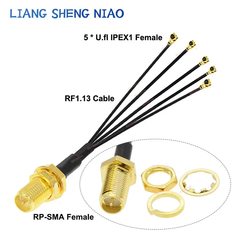 Imagem -05 - Wifi Antena Extensão Jumper Pigtail Ipx Splitter Rp-sma Sma Feminino para x u. para Ipex1 Feminino Feminino Rg178 Rf1.13 Cabo 10 Pcs