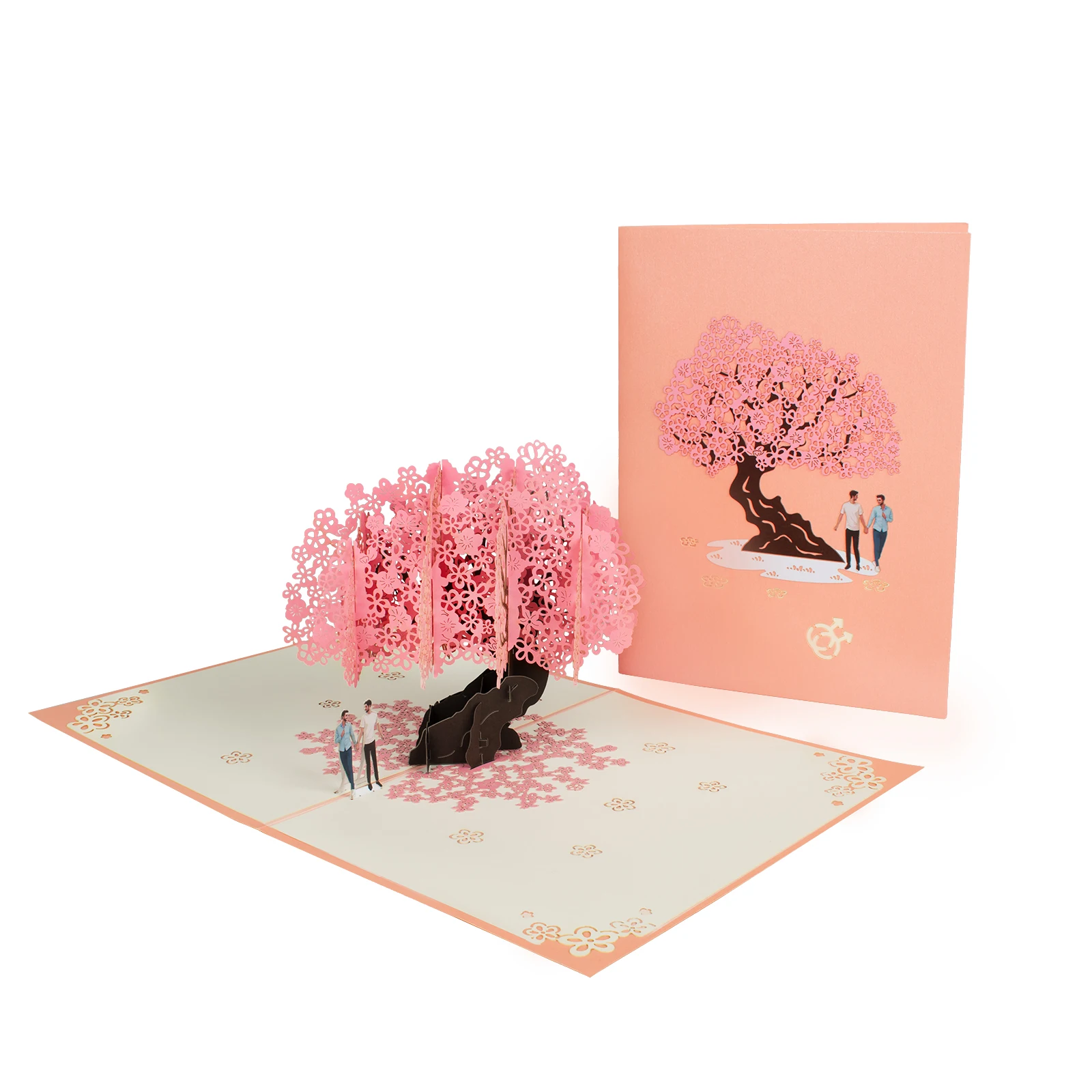 Gay Lesbian Pop Up Card for Same-sex Couple Anniversary Valentine\'s Day Wedding Gift