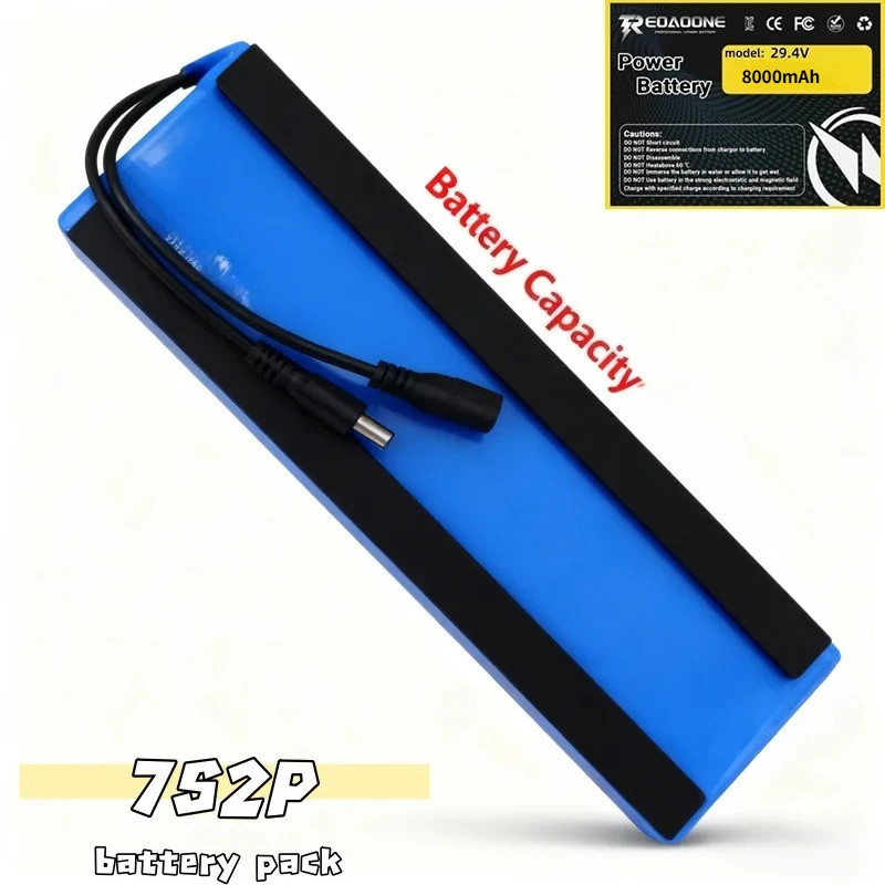 High quality Scooter Battery 24V Aleaivy 7S2P Li-ion Pack with Shock-Resistant Cotton, 29.4V 8Ah for Bike, Hoverboard,Unicycle