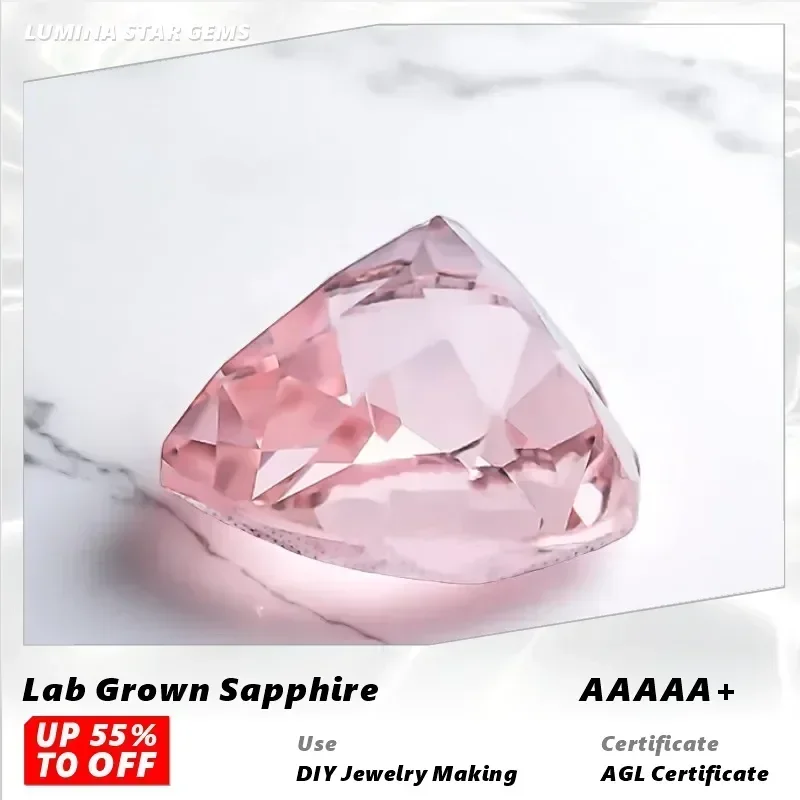 

Высококачественный лабораторно выращенный сапфир TopL-Top в форме сердца, цвета Морганит, VVS1, для изготовления ювелирных изделий своими руками, с возможностью выбора, с сертификатом