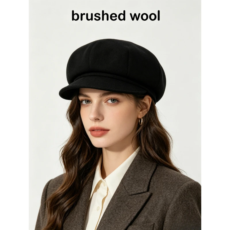 S/M/L/XL Oversize Vintage Four Seasons Plain Woolen Beret Hats for Women Girls Big French Artist Newsboy Caps Boinas Para Hombre