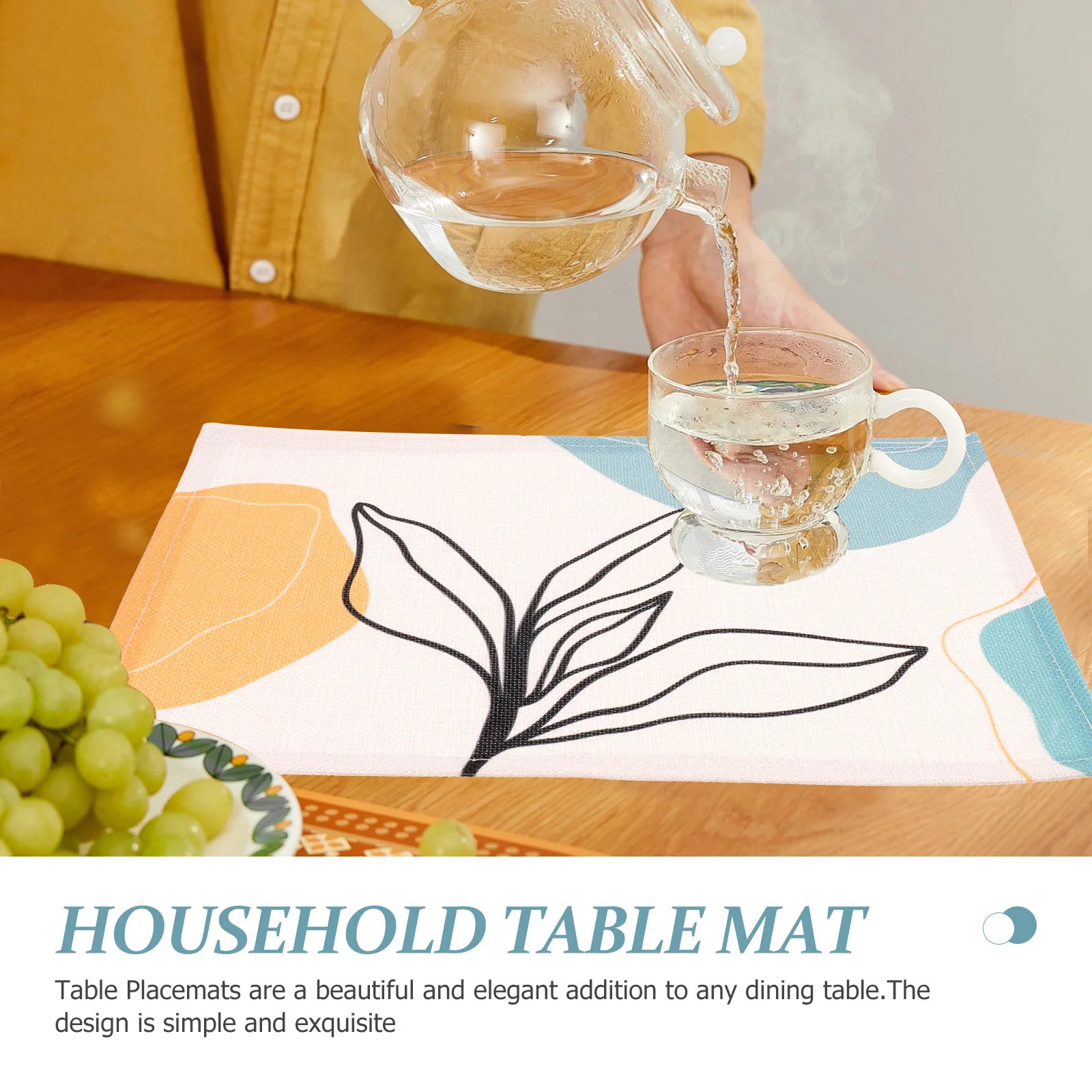 5 قطعة مفرش طاولة على الطراز الشمالي قابل للغسل مكان حصيرة لغرفة الطعام ديكور الإبداعية كأس حصيرة ريفي المطبخ الجدول الحصير المنزلية