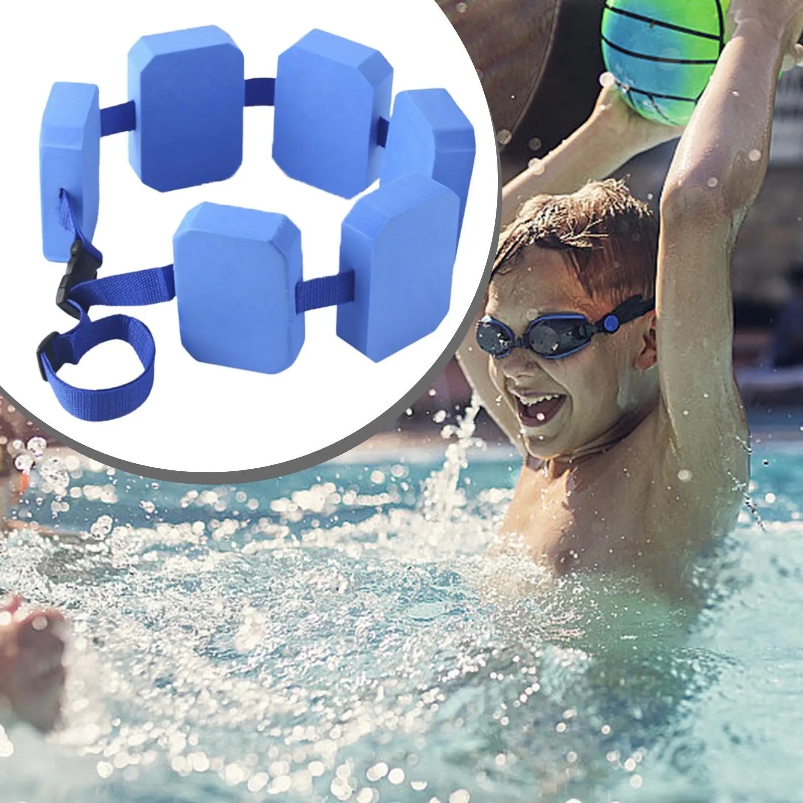 Cintura da nuoto per adulti e bambini Vestibilità comoda per principianti Cintura di galleggiamento acquatico ausiliaria in schiuma EVA ad alta galleggiabilità regolabile