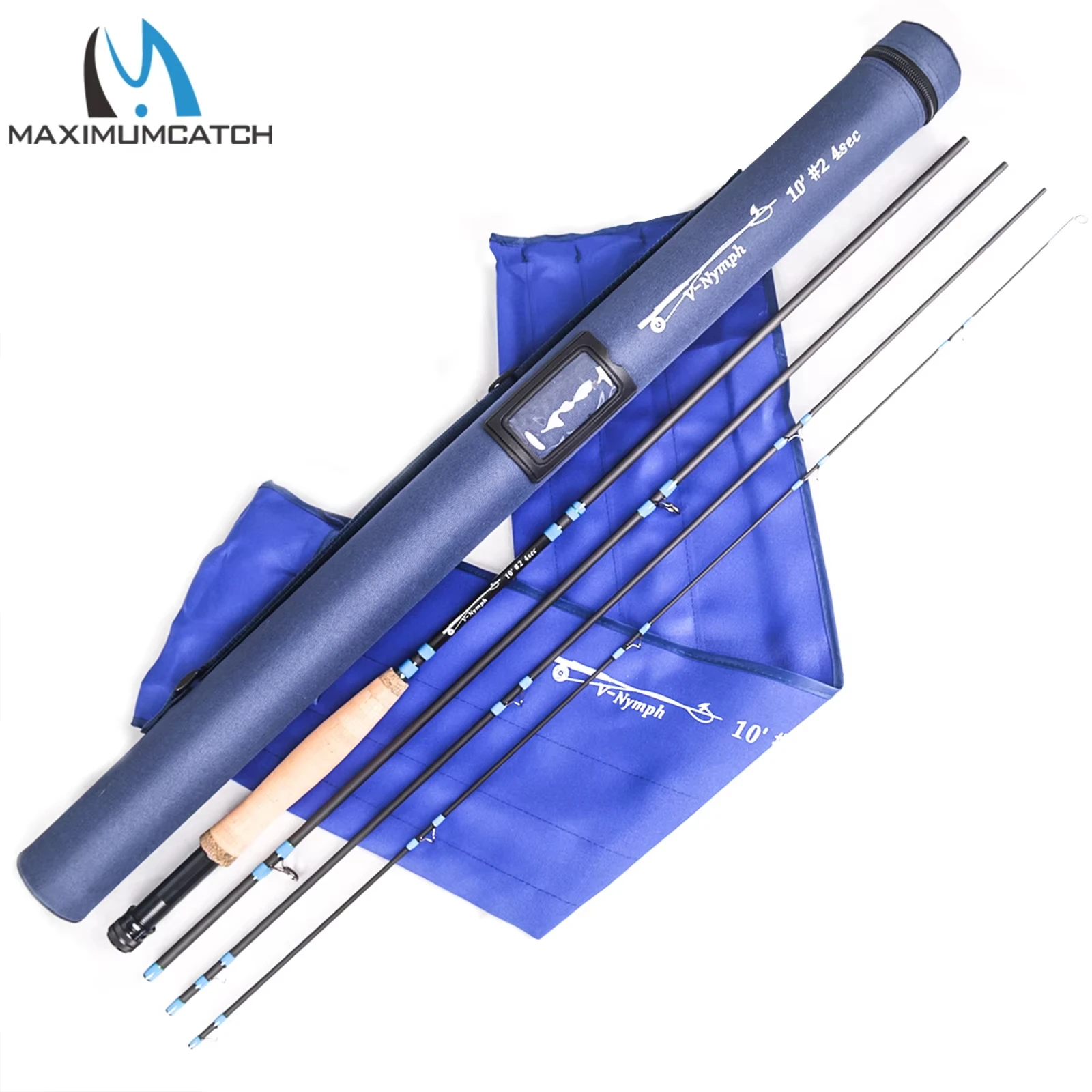

Maximumcatch V- Nymph Fly Fishing Rod 10/11ft 2/3/4WT 4Sec IM10 Graphite Carbon Fiber Fast Action Fly Rod with Cordura Tube Case