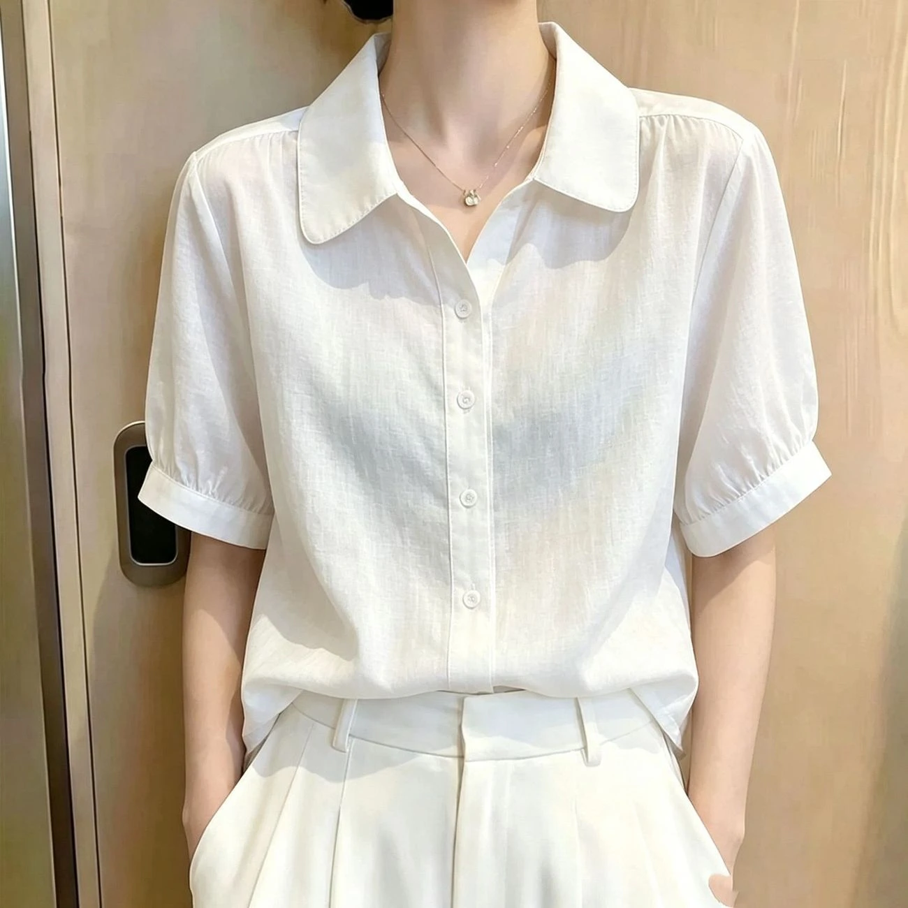 Chic Short Sleeve Bubble Sleev - Vintage Fashion Jersey ulasan dan harga