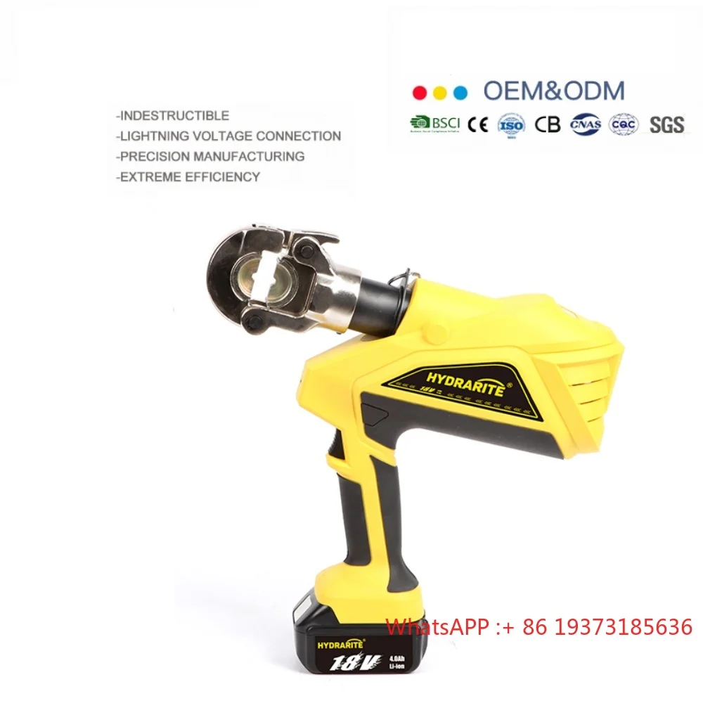 

HHYD-300G 6T Ram Stroke 15mm Two-stage Hydraulic System Flip-top Head Battery Powered Hydraulic Crimping Tool