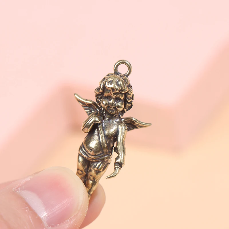 Brass Angel Wings Pendants for Necklaces Solid Copper Key Chains DIY Accessories