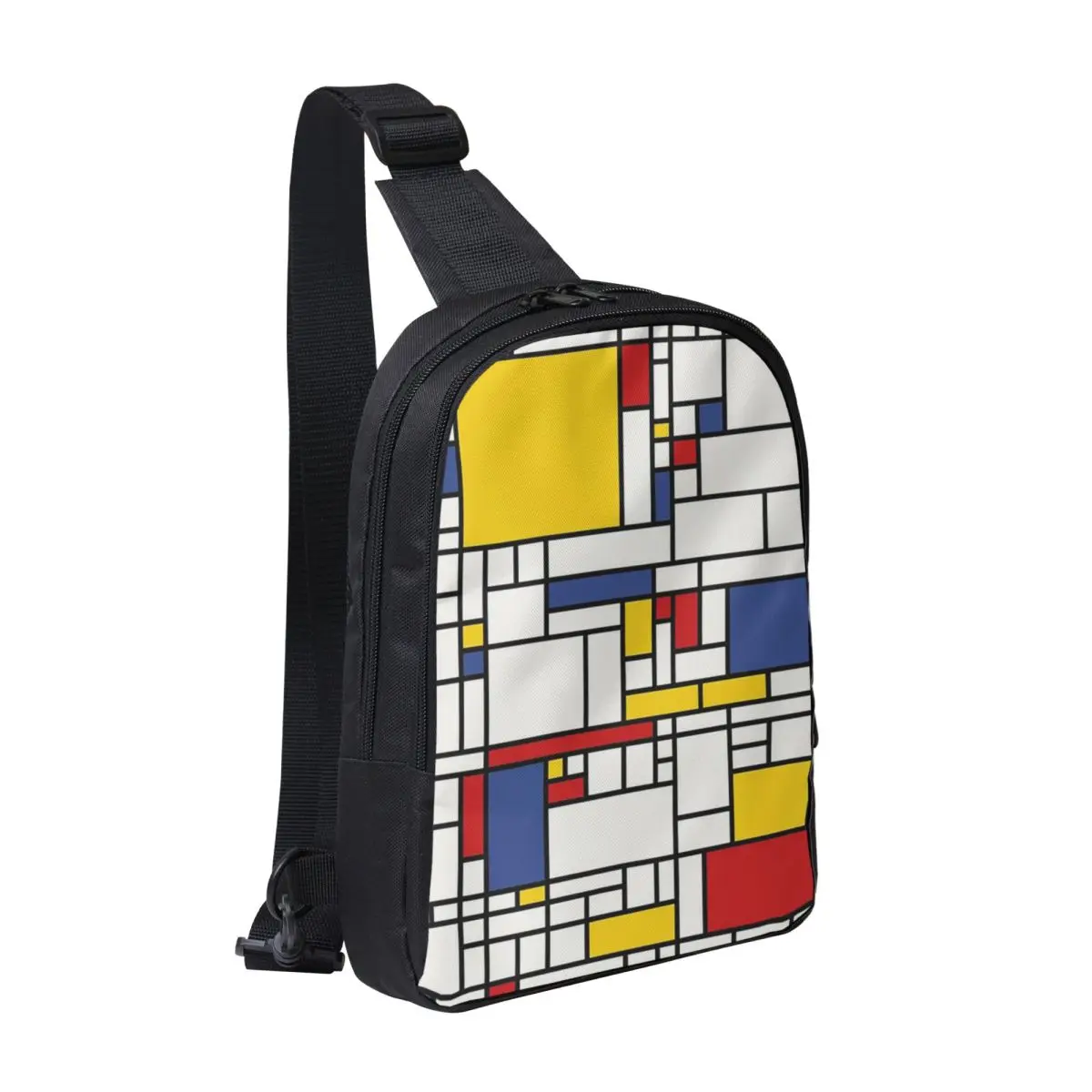 

Piet Mondrian Chest Bag Men Sling Crossbody Backpack Chest Bag Travel Hiking Daypack Shoulder Bag