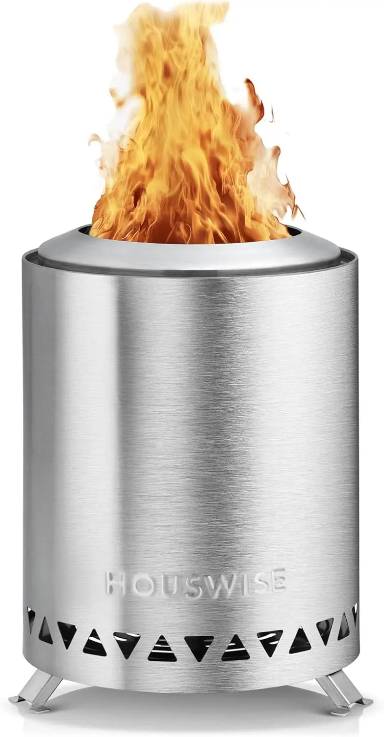 Smokeless Tabletop Fire Pit Outdoor - 8 Inch Mini Fire Pit, Wood Pellet Table Top Firepit, Portable Table Top Pit for Outside