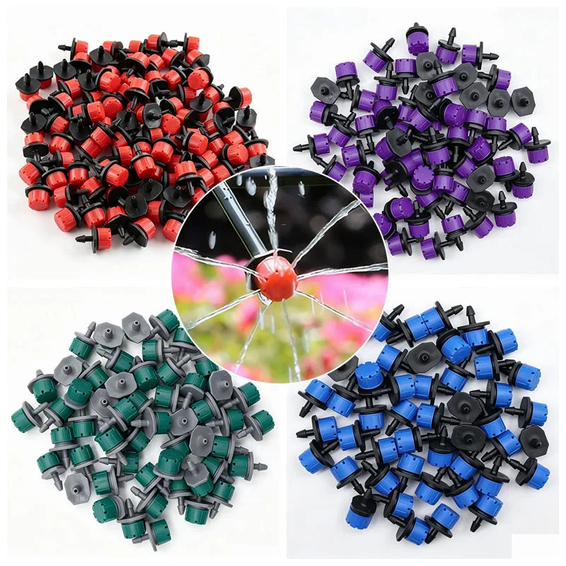 50/100Pcs Drip Irrigation Dropper With Eight Holes, Adjustable Flow Dropper, Garden Drip Irrigation Equipment Fruit Tree Special