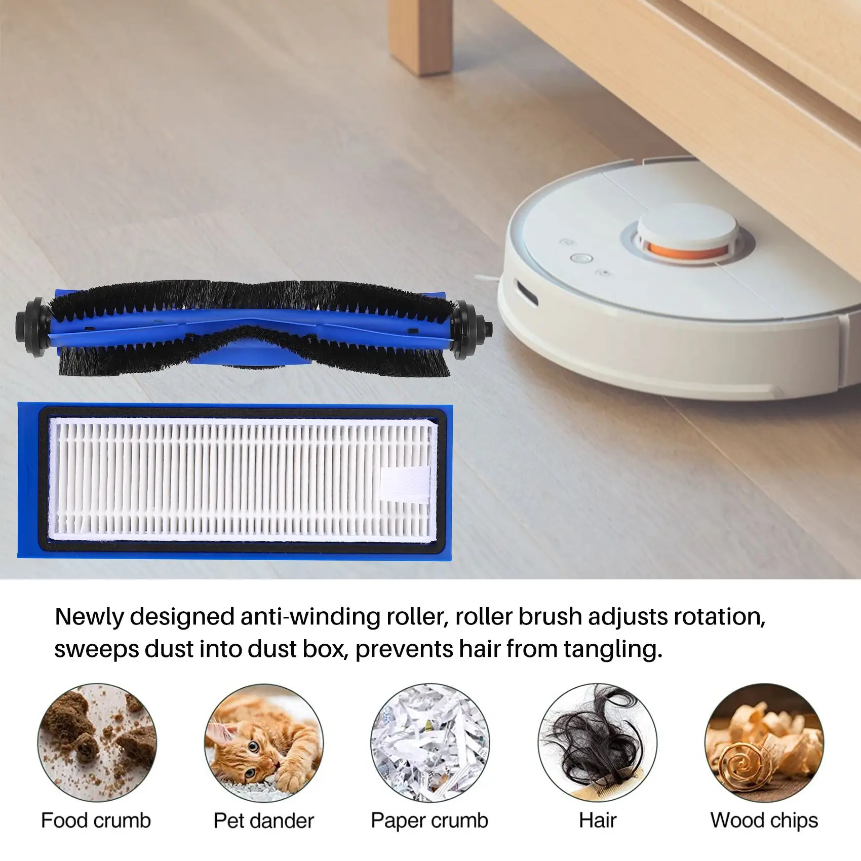 

Новый комплект запасных частей для гибридного робота-пылесоса Eufy RoboVac L70, комплект аксессуаров