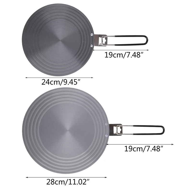 Heat Diffuser Simmer Ring Plate with Foldable Handle 24/28cm Thawing Plate Cooking Diffuser for Electric Stove