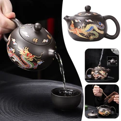 Heat changes color Zi Sha Pot 135/155/225/350ml Household Chinese Dragon and Phoenix Tea Pot and Tea Set upon Tea Infuser