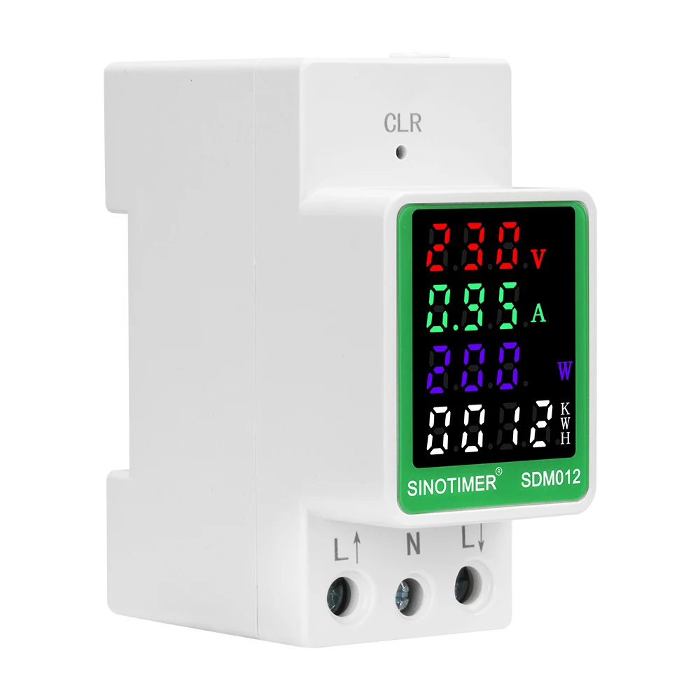 4IN1 SINOTIMER AC 110V 220V 100A Voltage Current KWH Electric energy monitor meter VOLT AMP voltmeter ammeter Wattmeter din rail