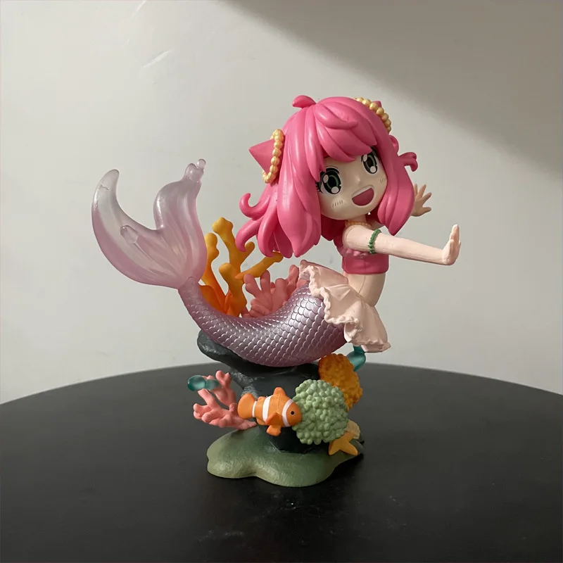 15 سنتيمتر جاسوس x الأسرة أنيا مزور حورية البحر الشكل فتاة جميلة Kawaii أنيمي بولي كلوريد الفينيل تمثال سيارة سطح المكتب ديكور أفضل الأطفال الهدايا اللعب