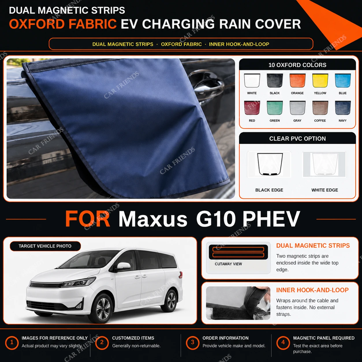 capa-de-chuva-para-porta-de-carregamento-de-veiculos-eletricos-maxus-g10-phev-em-tecido-oxford-com-tiras-magneticas-duplas-repelente-a-Agua-para-carregamento-externo