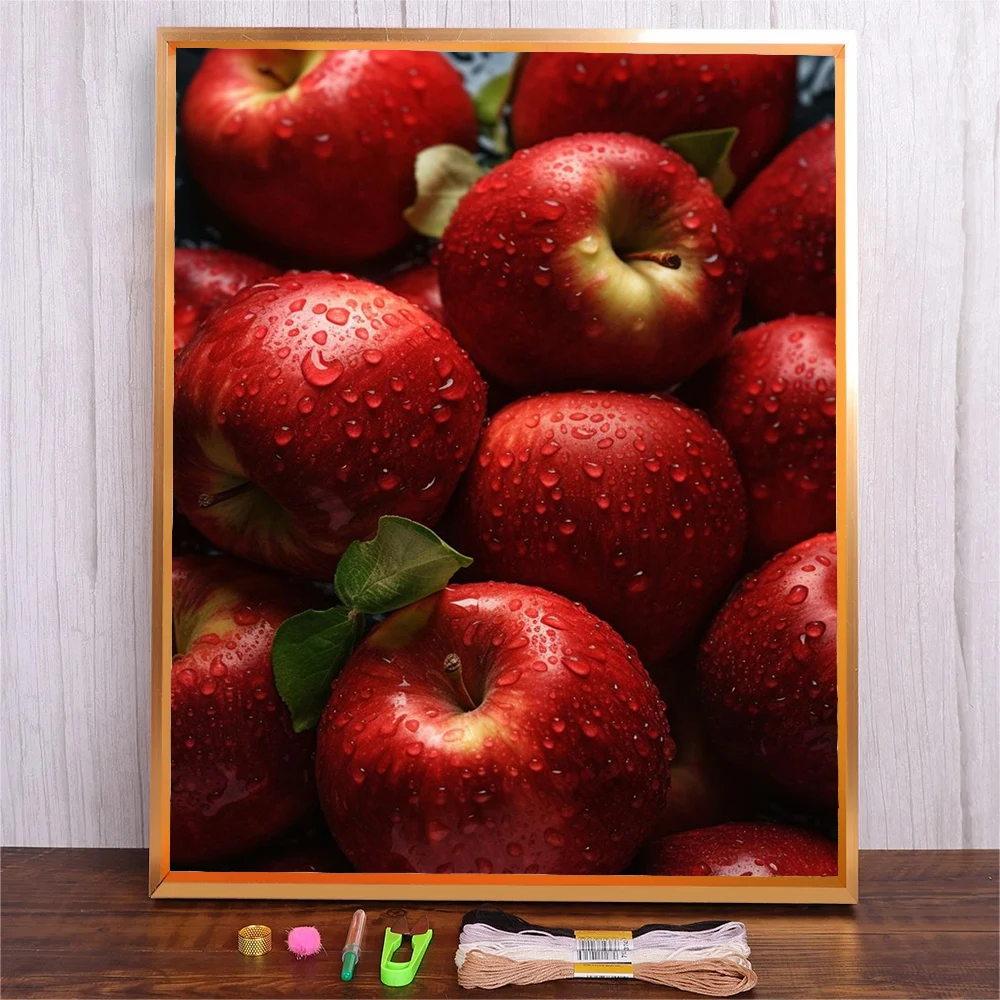 

Apple Scenery Needlework Embroidery Kit Magic Needle For Threads Cross Stitch Set Handicraft Arts Material Home Decoration Gift