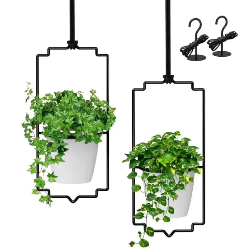 for Sturdy Wall Mounted Hanging Metal Plant Stand Indoor Outdoor Flower Pot Holder Modern Decorative Garden Balcony Planter