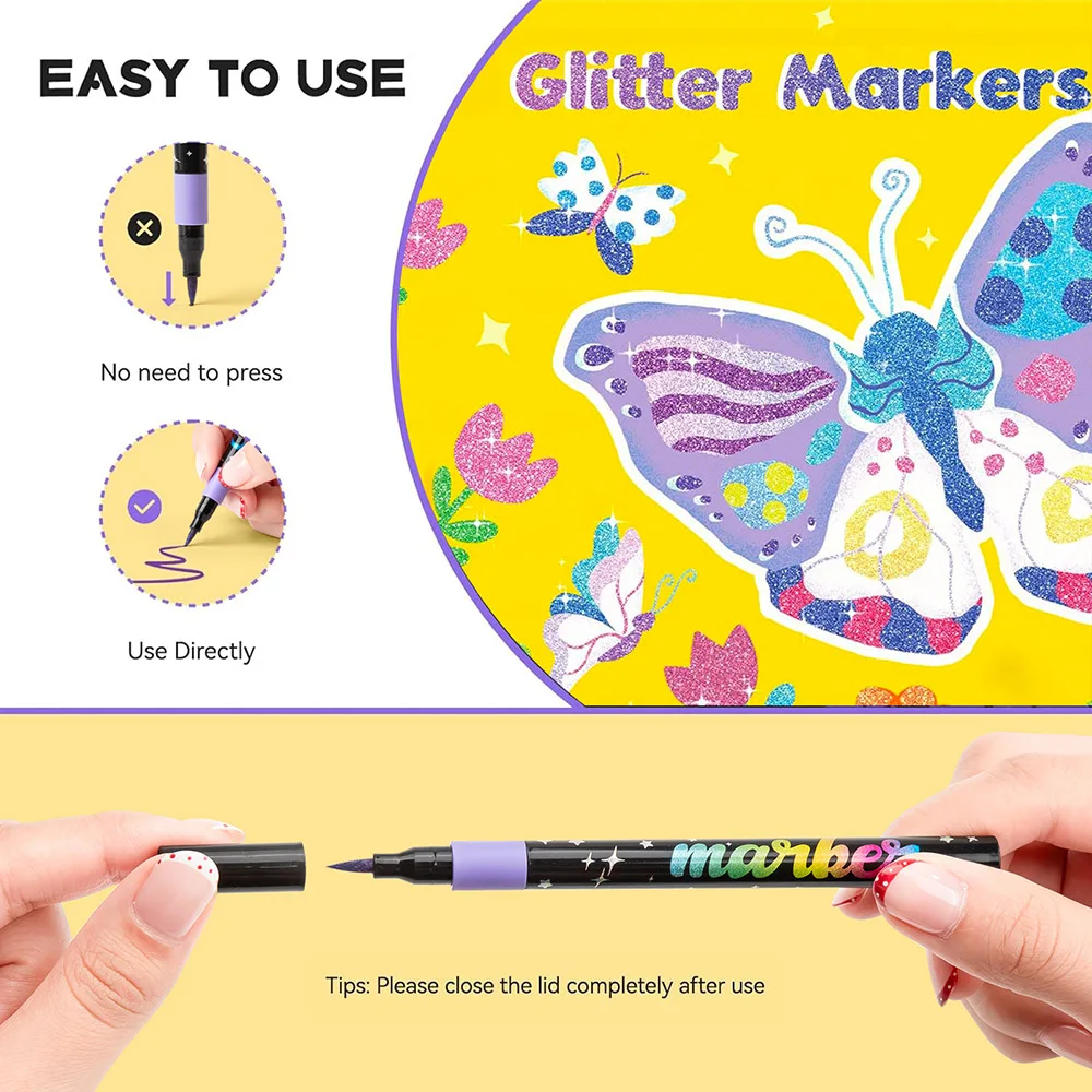 Glitter Brush Markers 4