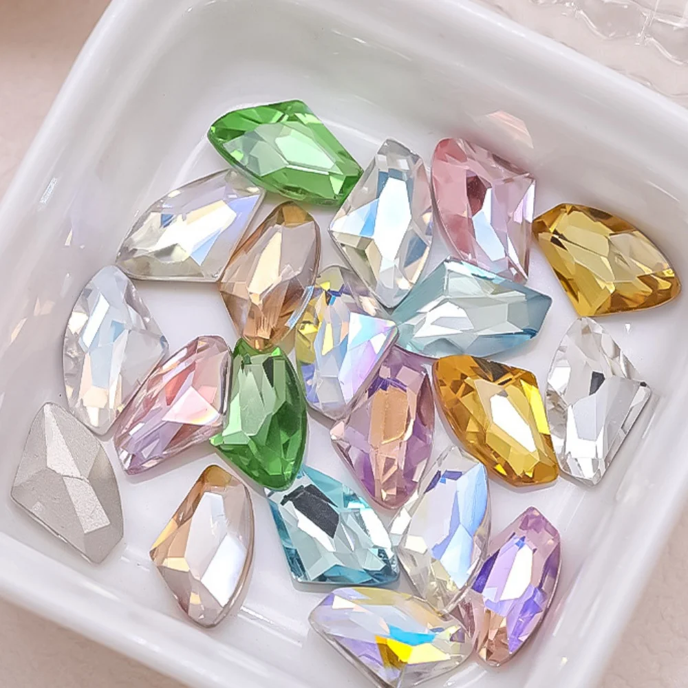 50pcs 9x14mm large crystal axe pointed bottom diamond shaped