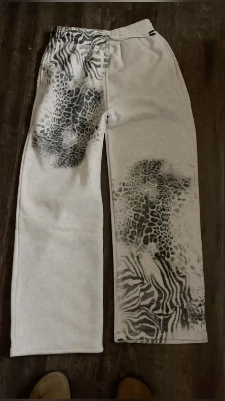 Retro Animal Print Sweatpants Y2K Clothes Men Women Harajuku Hip Hop Retro Graphic Baggy Sweatpants Elastic Waist Casual Trouser