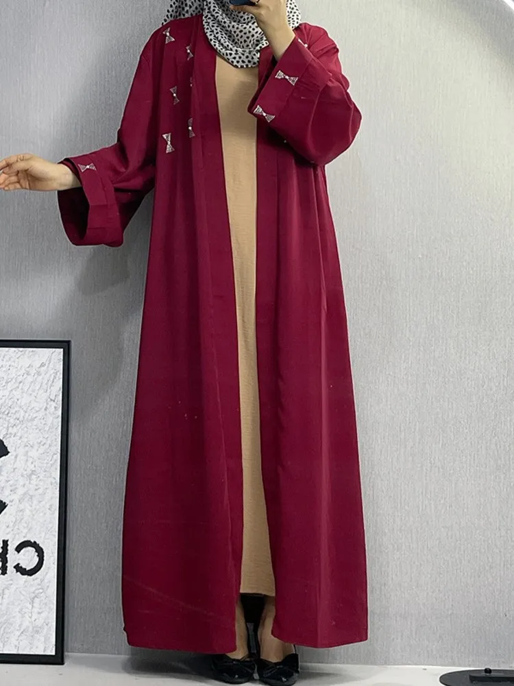 One Piece Ramadan Eid Mubarak Open Abaya Kimono Dubai Turkey Islam Kaftan Muslim Dress Clothes Abayas For Women Robe Caftan