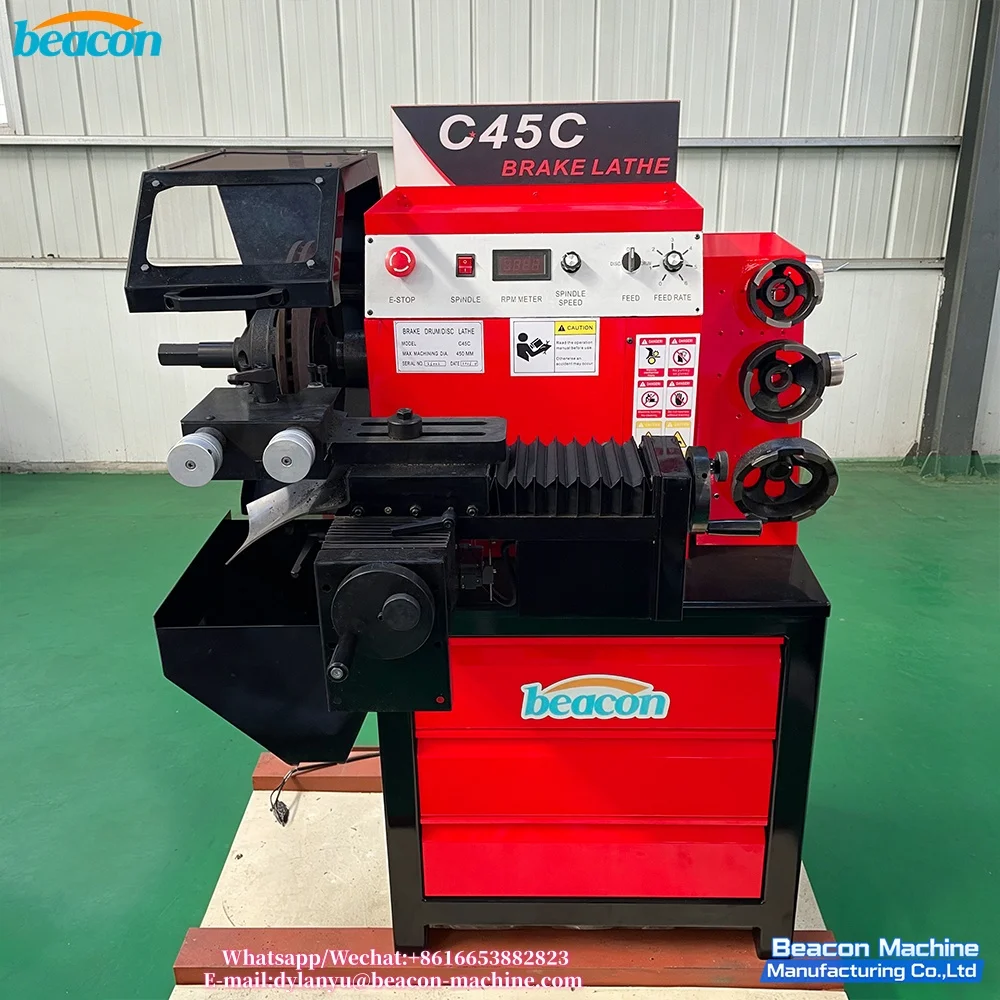Brake Disc Lathe Machine C45C Dual Face Simultaneous Turning Brake Drum Disc Repair Lathe for Small & Medium Vehicles