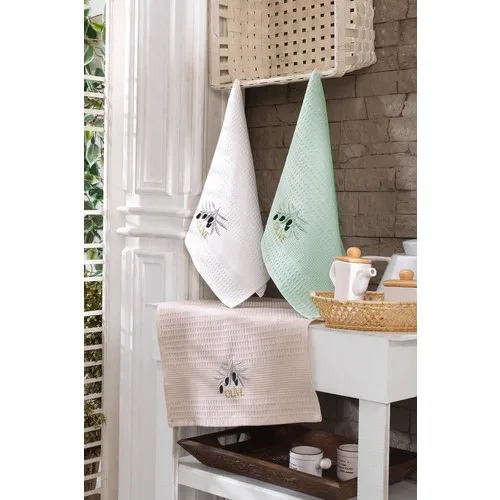 Olive 40x60 cm 3'lü Kitchen Napkin Set Drying Cloth