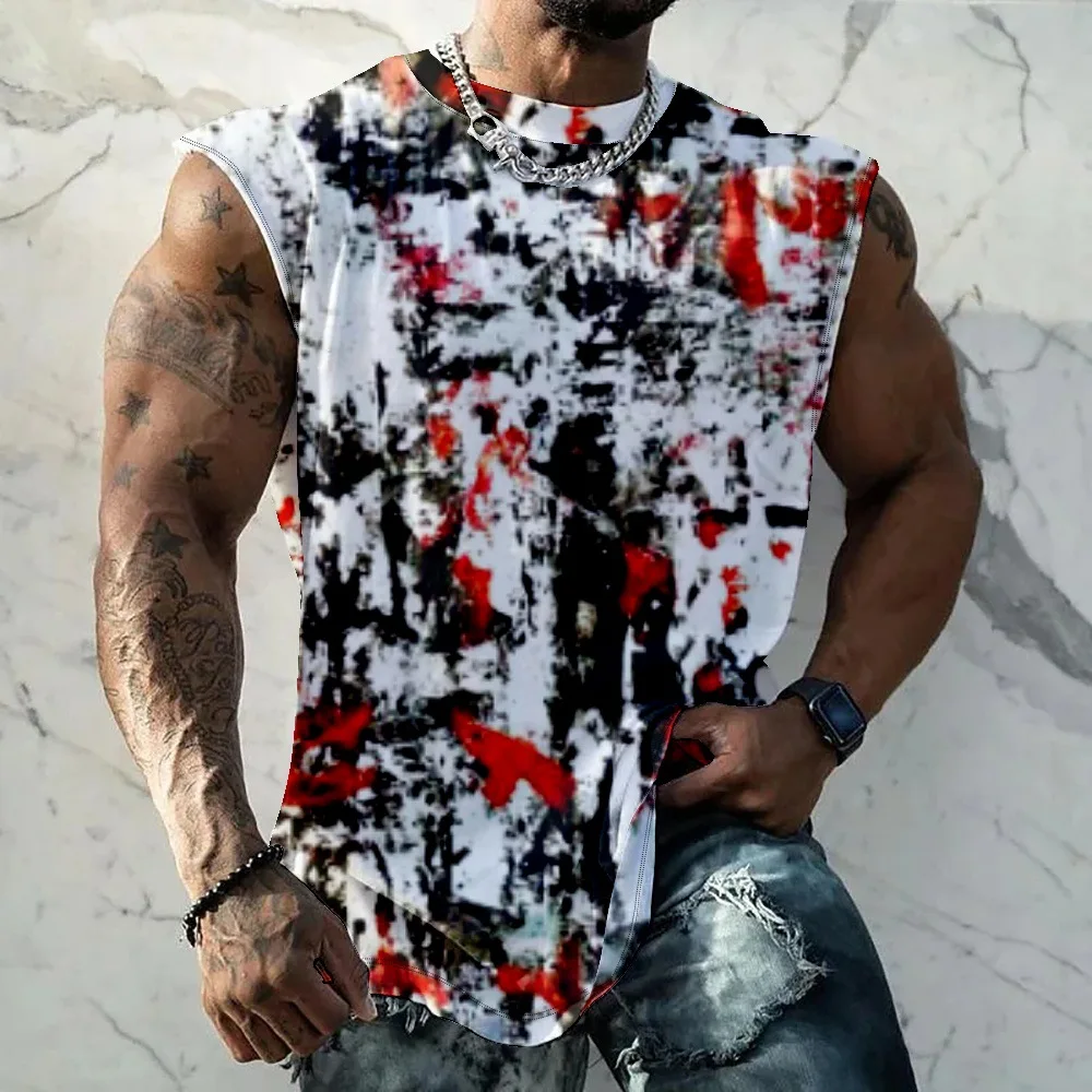 Summer Casual Loose Stringer Singlet Vest Clothing Bodybuilding Sporty Tank Tops Men Gyms Fitness Workout Sleeveless Shirt