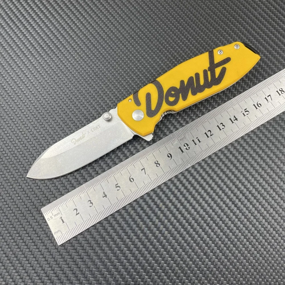 

NEW Donut X Tactical Folding Pocket Knife D2 Blade G10 Handle Flipper Fast Opening Knives Self Defense EDC Camping Survival Tool