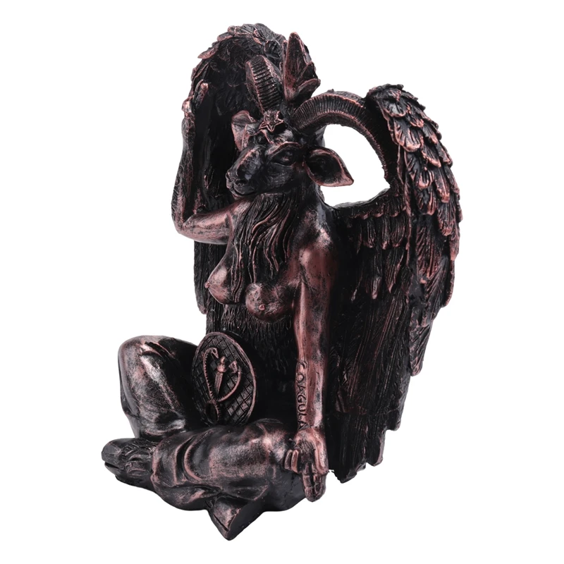 Satan Goat Baphomet Statue Hanging Door Knocker Plate Decor Plaque Resin Crafts Religious Ornaments Home Decor Sculpture