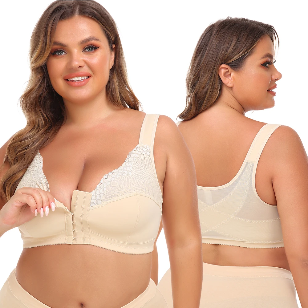 Women Bras with Non-adjusted Straps Sexy Support Push-up Bras in Plus Size