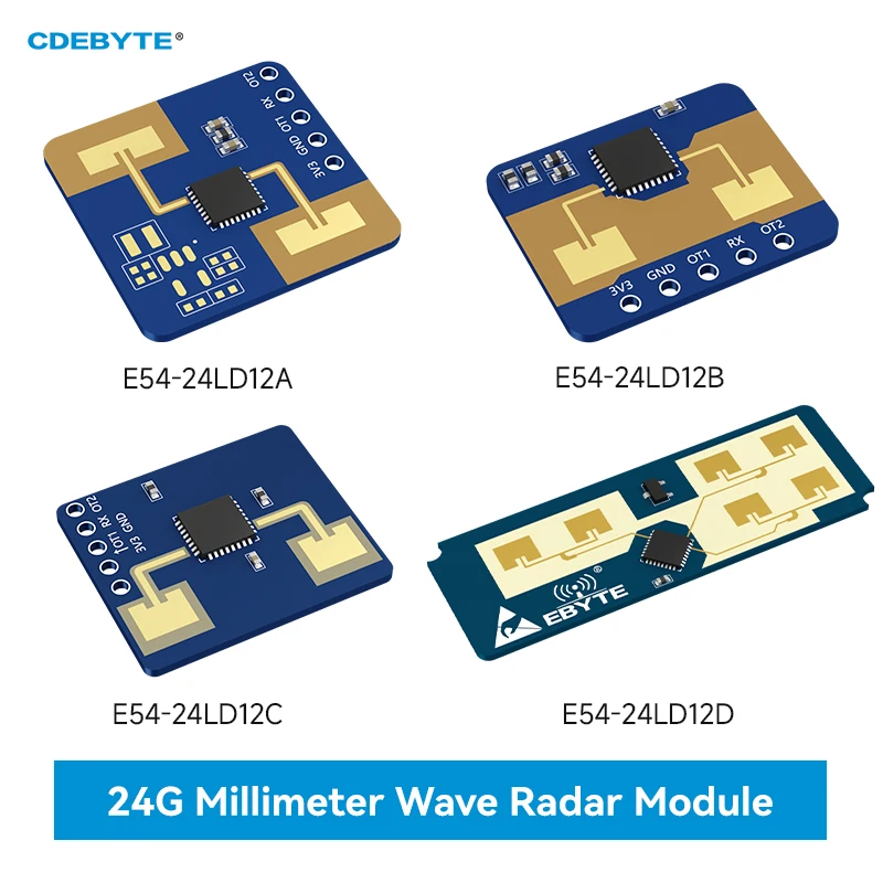 2.4GHz Millimeter Wave Radar Module CDEBYTE E54 Series Motion Detective Micromotion Sensor Radar Module 60 Degrees 10M