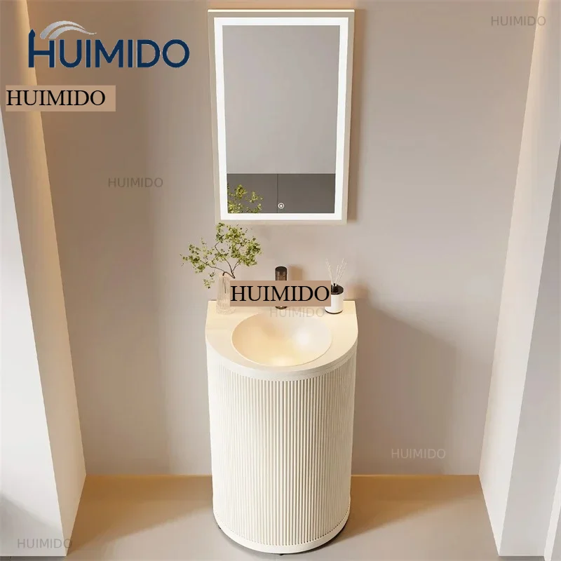 Commercial Shop Bathroom Sinks Industrial Style Creative Column Washbasins Floor Standing Column Integrated Countertop Basin