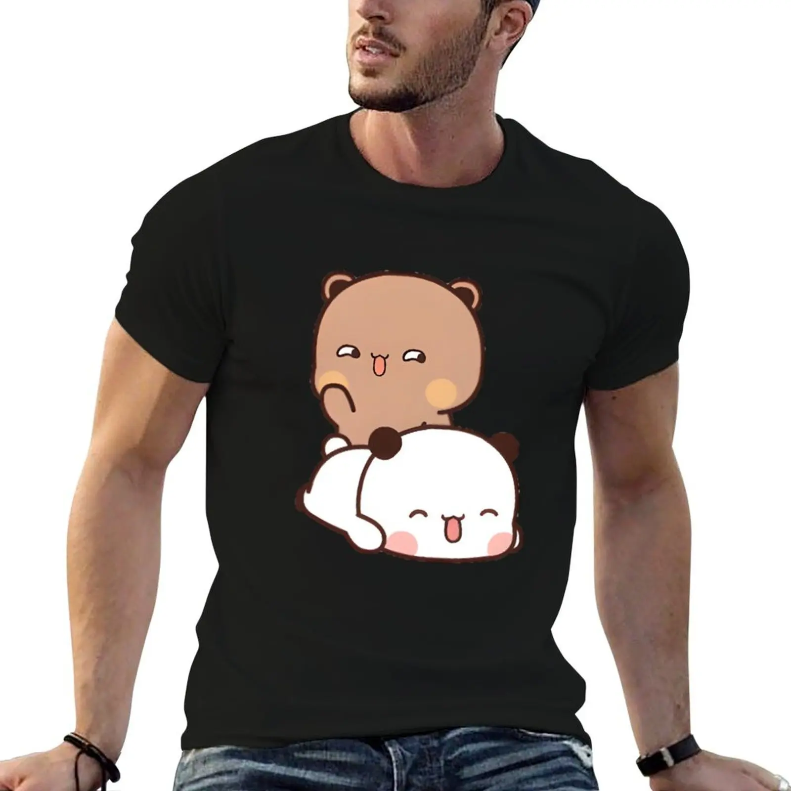 

Bubu & Dudu / Milk & Mocha / Panda and Brown bear Spanking T-Shirt t shirts for man cotton soft T-Shirt