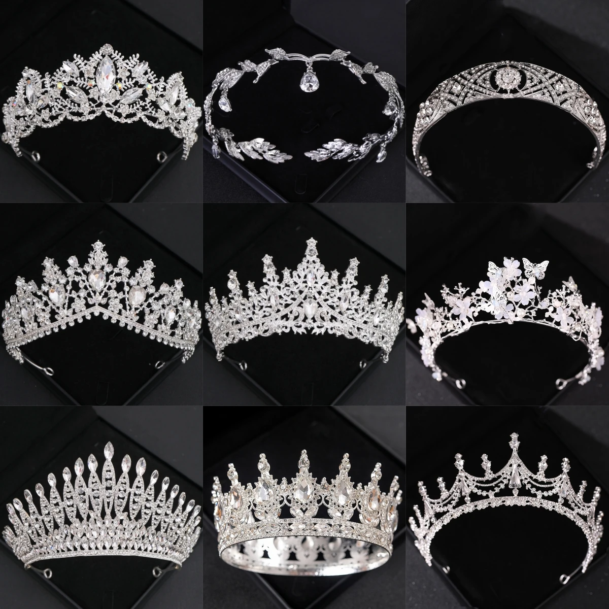 Silvery Crystal Tiaras And Crowns Headband For Women Party B