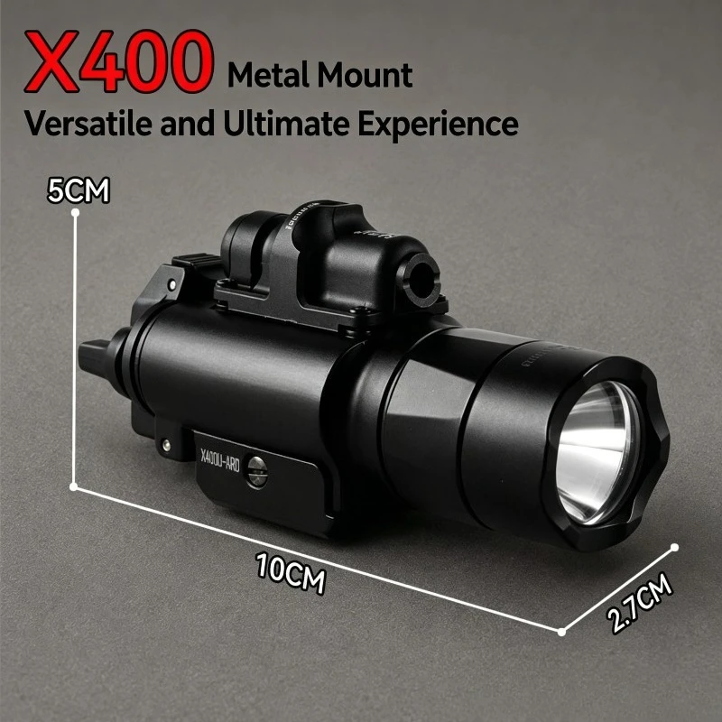 Red Green Laser Zero Tunable Alloy Rail Flashlight X400U For G17 Hobby Model Hand Assembly Accessories - view 2