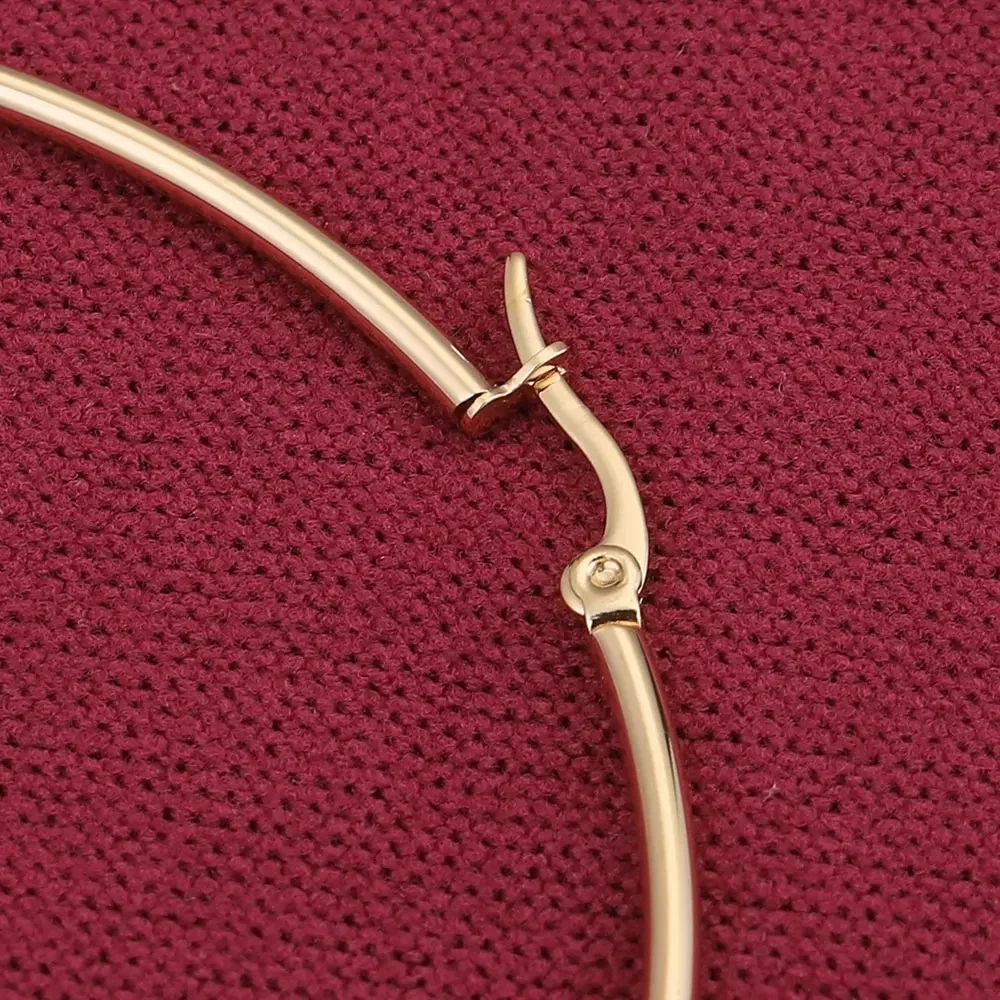 Women's Large Smooth Circle Hoop Earrings, Party Style