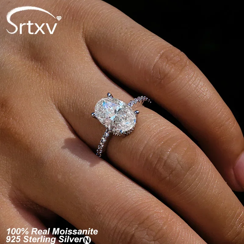 

Full Moissanite Rings 7*9mm Oval Cutting D Color Diamond S925 Sterling Silver For Women Wedding Band Party Gift Fine Jewelry GRA