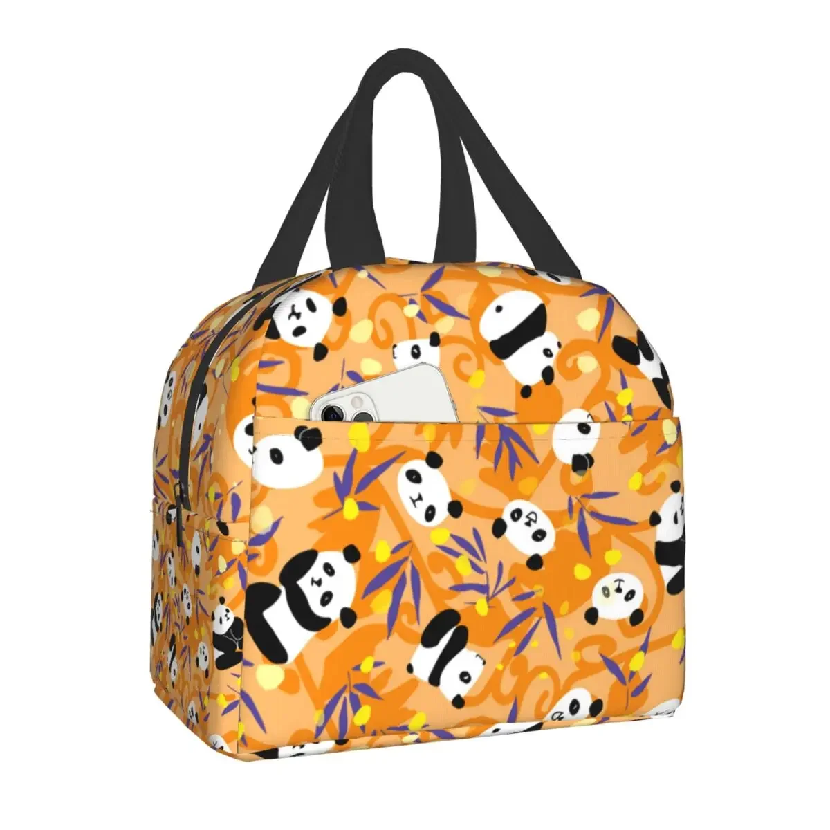 Cute Panda Insulated Lunch Bag for Women Portable Resuable Thermal Cooler Lunch Box Tote Office Picnic Travel Food Storage Bags