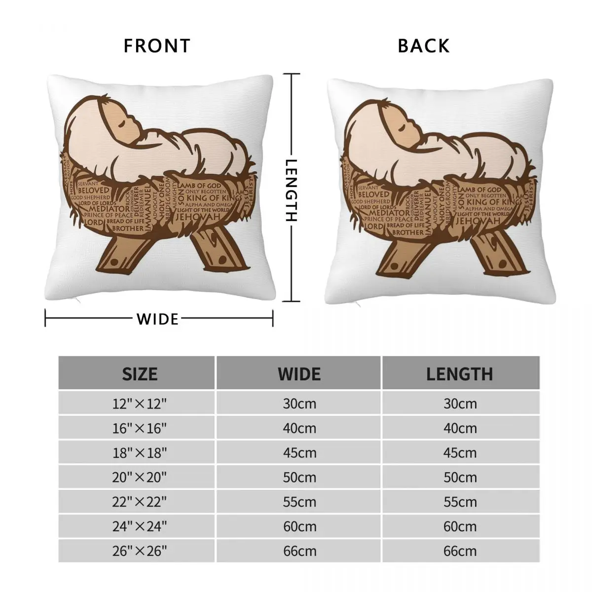 Jesus Prince Of Peace Square Pillowcase Polyester Linen Velvet Printed Zip Decorative Bed Cushion Cover