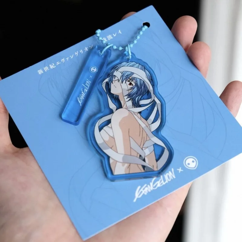 Evangelion Asuka funda para auriculares colgante llaveros Anime Ayanami Rei mochila encanto decoración Katsuragi Misato llavero regalos
