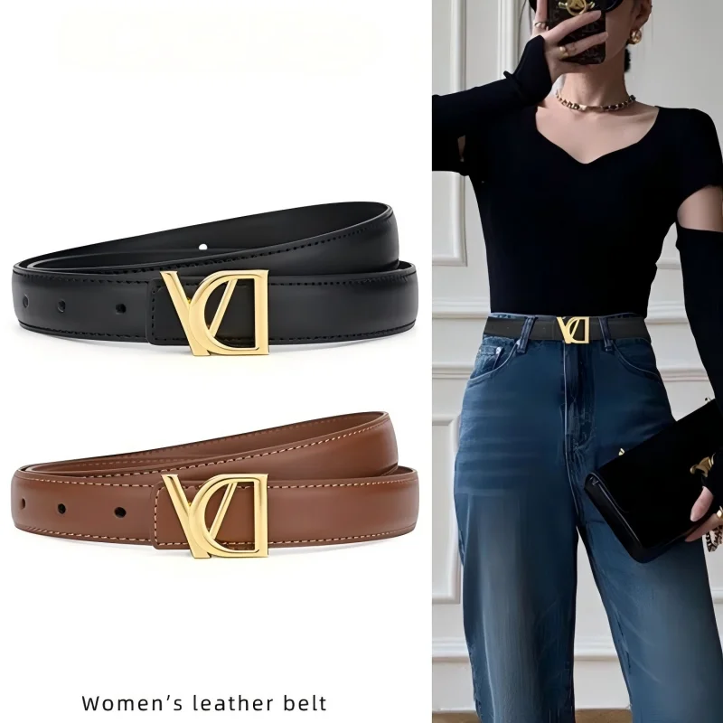 

Ladies' luxury belt, 2026 new leather versatile high-end casual belt, paired with skirts, jeans belts, high-quality