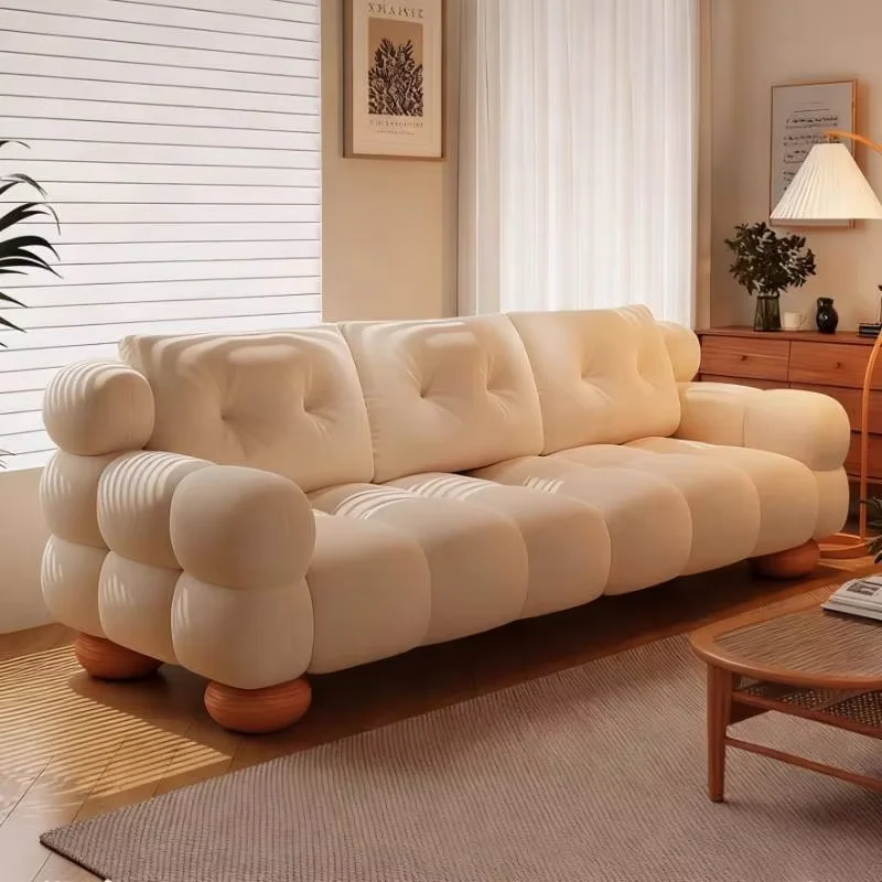 Modern Aesthetic Living Room Sofas Girly Velvet Luxury Puffs Lazy Sofa Cloud Sleeper Memory Foam Muebles Para Hogar Furniture