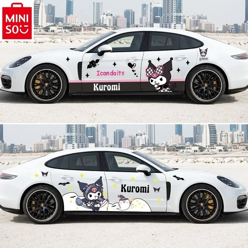 

MINISO Automotive Creative Personalized Waterproof Scratch Covering Body Decoration Stickers Cartoon Kuromi Stickers Accessories