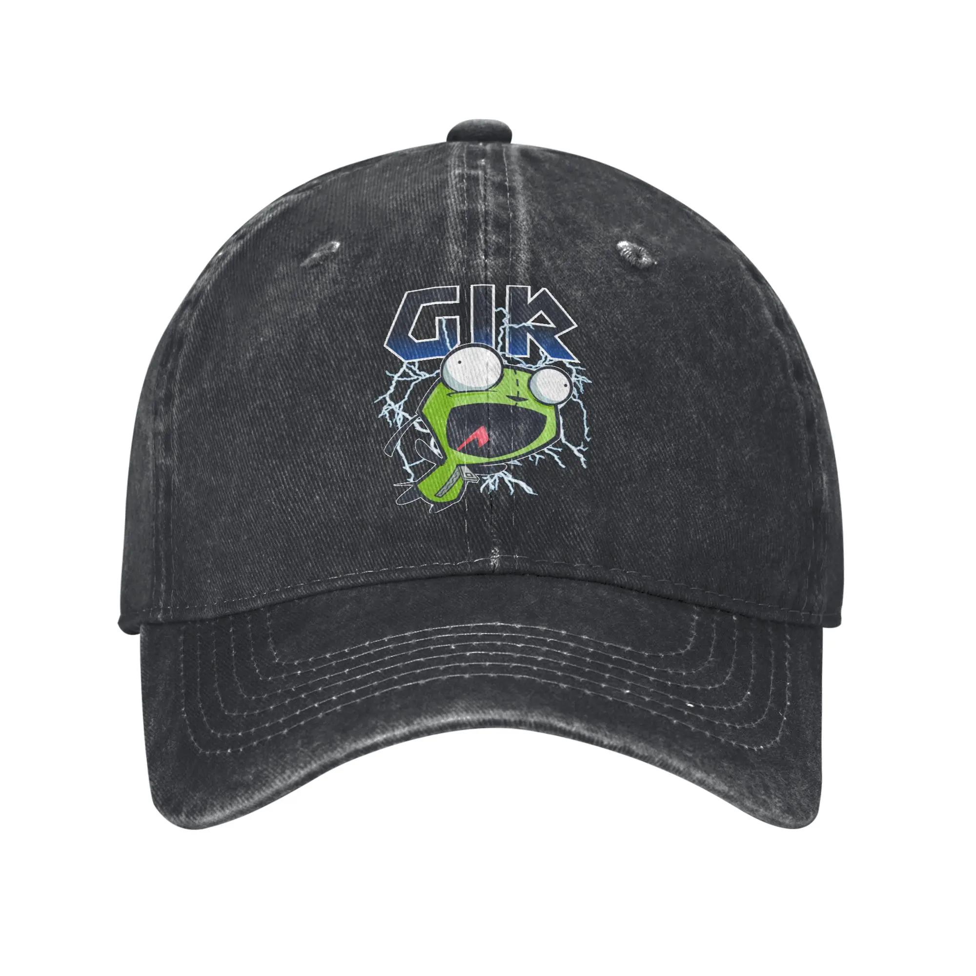 Cartoon Invaders Zim Gir Baseball Cap Classic Distressed Washed  Snapback Cap Unisex Summer Unstructured Soft Hats Cap