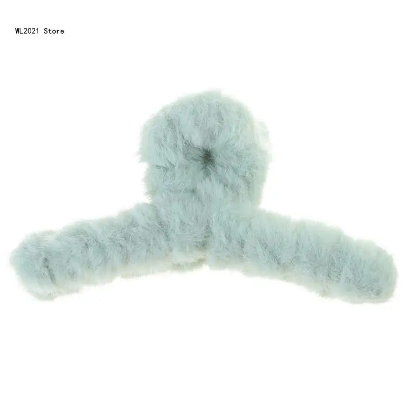 Fashion Furs Hair Claw Clips Colorful Winter Hair Barrettes Fluffys Plush Hair Claw Clips Non-Slip Hair Clamps for Girls