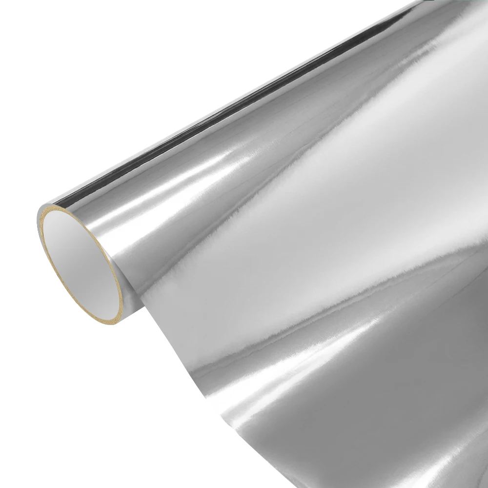 Silver Electroplating Film Car Sticker Wrap Vinyl Film Bubble Free Auto Body Self Adhesive Sticker Car Accessories Exterior